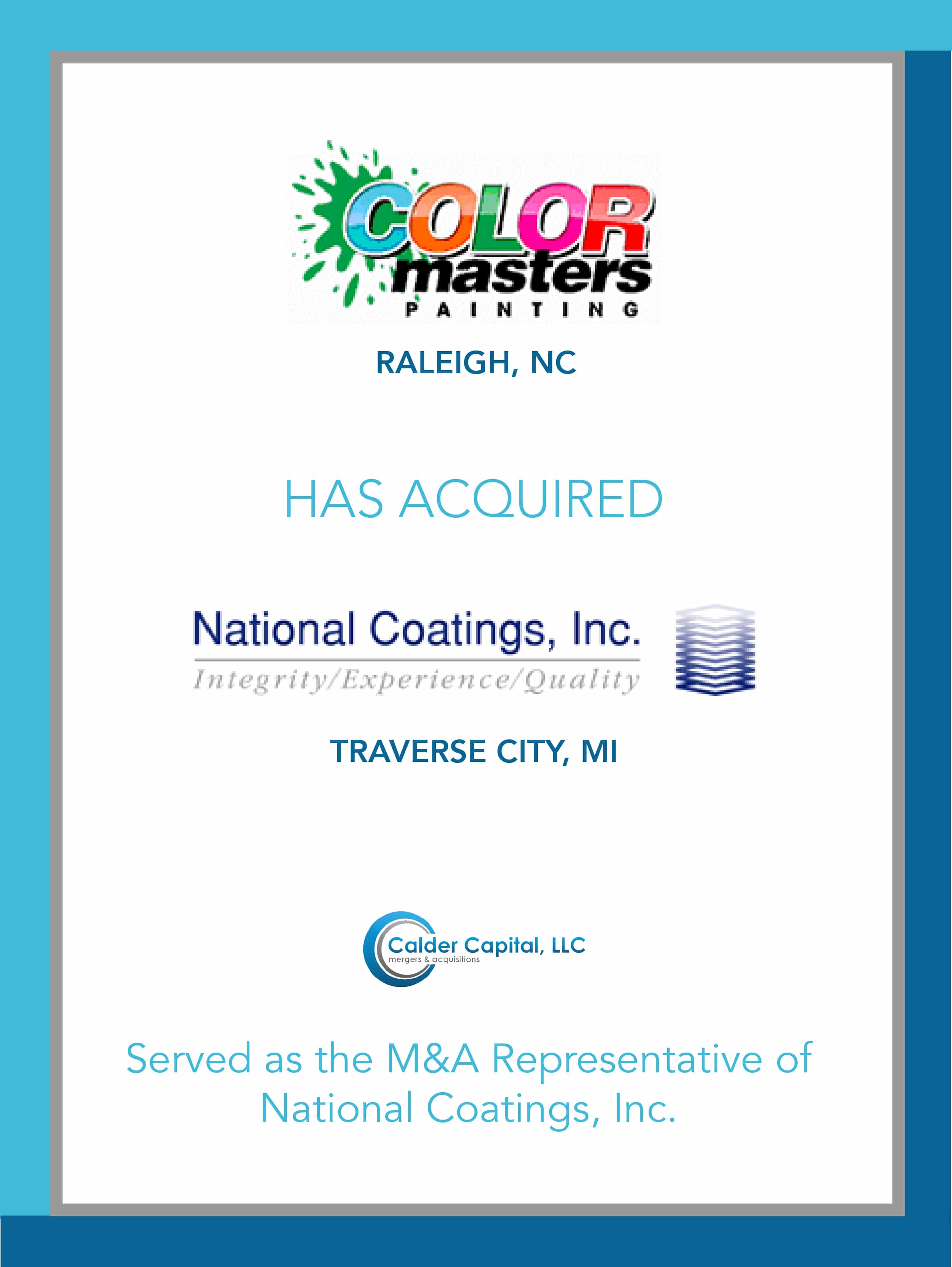 National Coatings Acquired By Color Masters Painting Calder National Coatings Acquired By Color Masters Painting