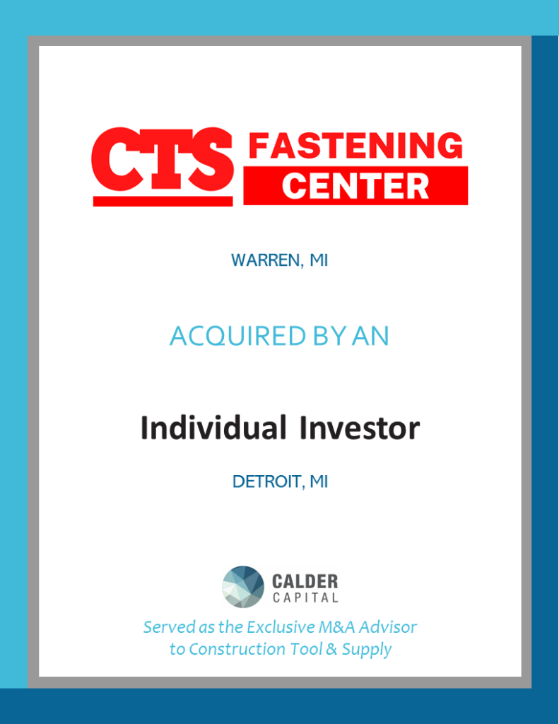 Construction Tool & Supply of Warren, Michigan Acquired by an